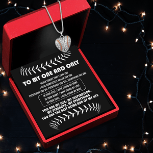 Baseball Heart Necklace - Baseball - To My One And Only - You Are My Life, My Inspiration - Gnd13016