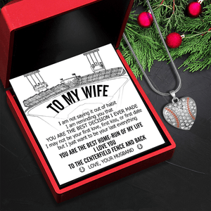 Baseball Heart Necklace - Baseball - To My Wife - I Just Want To Be Your Last Everything - Gnd15009