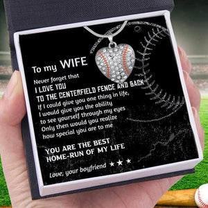Baseball Heart Necklace - Baseball - To My Wife - You Are The Best Home - Run Of My Life - Gnd15005