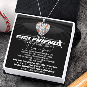 Baseball Heart Necklace - To My Girlfriend - If I Could Give You One Thing In Life - Gnd13003