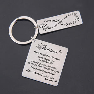 Calendar Keychain - To My Girlfriend - I Love You To The Moon And Back - Gkr13003