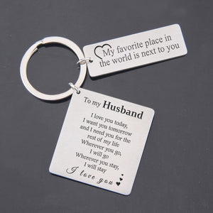 Calendar Keychain - To My Husband - My Favorite Place In The World Is Next To You - Gkr14001