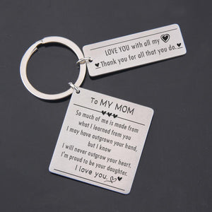 Calendar Keychain - To My Mom - From Daughter - I Will Never Outgrow Your Heart - Gkr19010