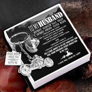 Classic Bike Keychain - To My Husband - I Need You Here With Me - Gkt14012