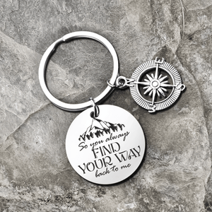 Compass Keychain - Hiking - To My Man - You Are My Home And My Adventure All At Once - Gkw26026