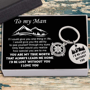 Compass Keychain - To My Man - I'd Be Lost Without You - Gkw26007