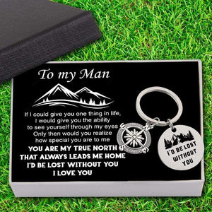 Compass Keychain - To My Man - I'd Be Lost Without You - Gkw26007