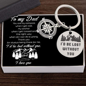 Compass Keychain - Travel - To My Dad - You Are My Compass When I Get Lost - Gkw18001