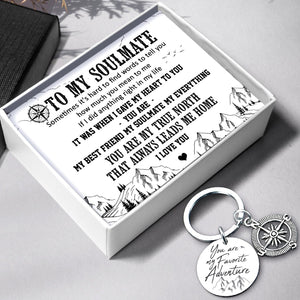 Compass Keychain - Travel - To My Soulmate - I Love You - Gkw13018