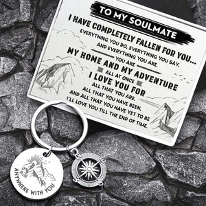 Compass Keychain - Travel - To My Soulmate - You Are My Home - Gkw13011