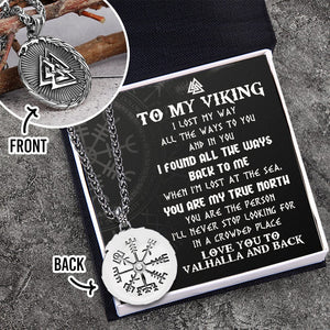 Compass Nordic Necklace - Viking - To My Viking Man - I Love You To Valhalla And Back - Gnfv26004