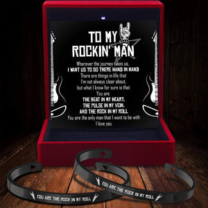 Couple Bracelets - Guitar - To My Rockin' Man - You Are The Rock In My Roll - Gbt26034