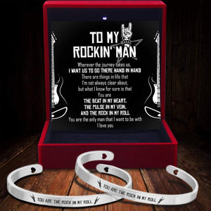 Couple Bracelets - Guitar - To My Rockin' Man - You Are The Rock In My Roll - Gbt26034