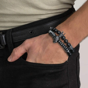 Couple Crown And Skull Bracelets - Beard - To My Bearded Man - I'll Be Your Backbone Whenever You Need Support - Gbu26014