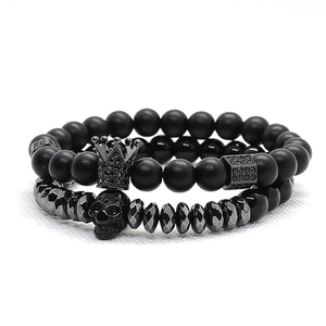 Couple Crown and Skull Bracelets - Skull & Tattoos - To Couple - I Love You - Gbu26009