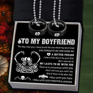 Couple Pendant Necklaces - To My Boyfriend - I Will Love You Forever & Always - Gnw12018