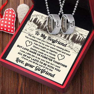 Couple Ring Necklaces - Fishing - To My Boyfriend - I'll Love You Till The End Of The Line - Gndx12001