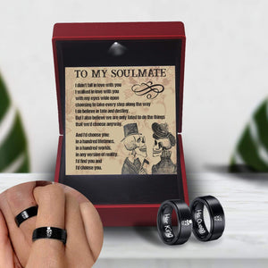 Couple Ring - Skull & Tattoo - To My Soulmate - I'd Choose You - Grlc26003