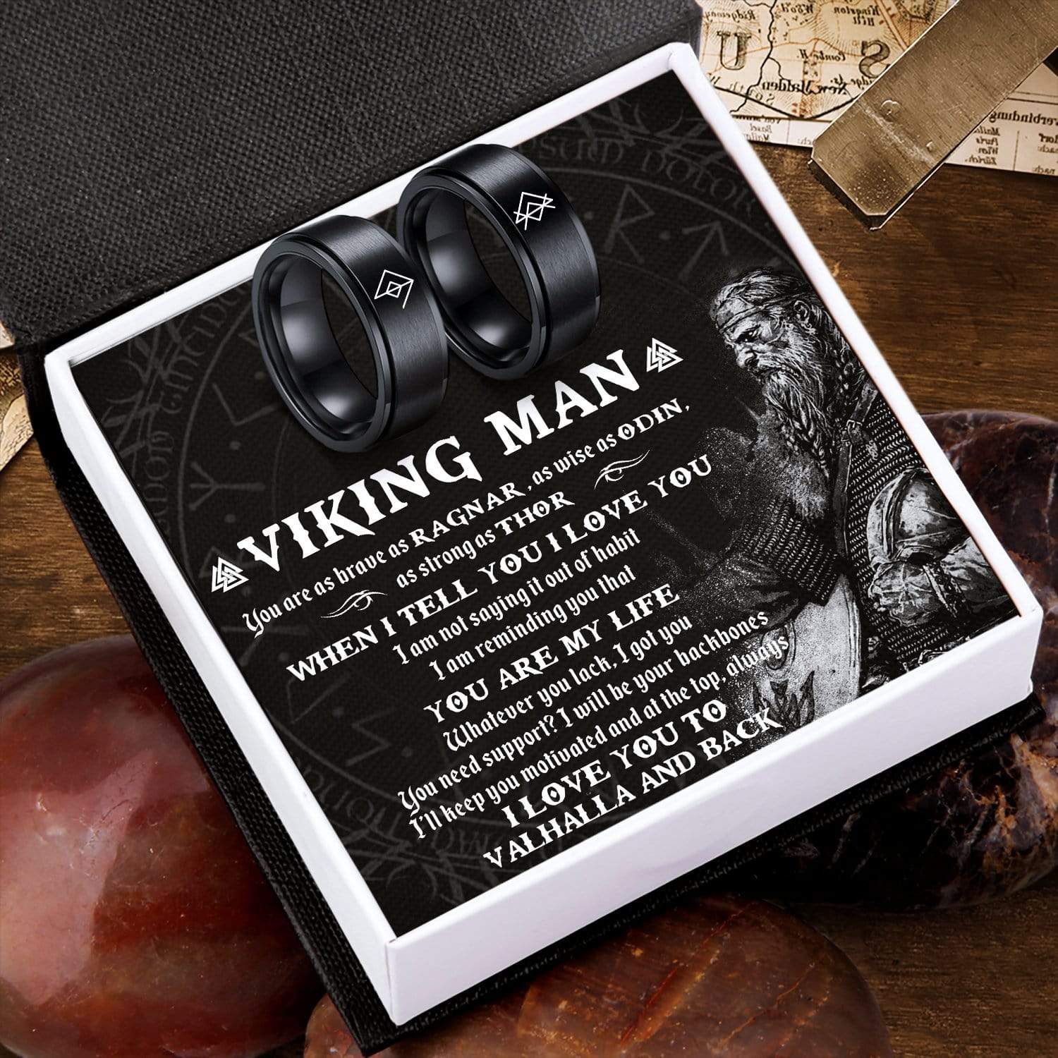 Couple Ring - Viking - My Viking Man - I Love You To Valhalla And Back - Grlc26001