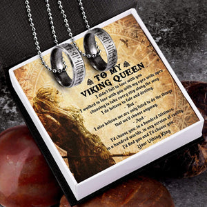 Couple Rune Ring Necklaces - My Viking Queen - I'd Find You And I'd Choose You - Gndx13002