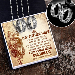 Couple Rune Ring Necklaces - Viking - To My Future Wife - I Would Find You Sooner So I Could Love You Longer - Gndx25003