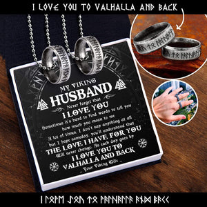 Couple Rune Ring Necklaces - Viking - To My Husband - The Love I Have For You - Gndx14001