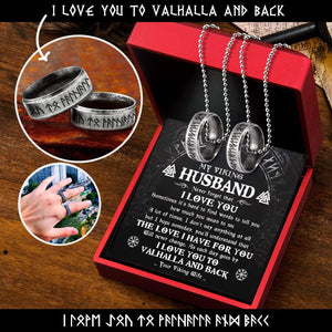 Couple Rune Ring Necklaces - Viking - To My Husband - The Love I Have For You - Gndx14001