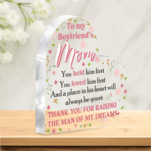 Crystal Plaque - Family - To My Boyfriend's Mom - Thank You For Raising The Man Of My Dreams - Gznf19019