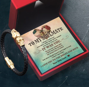Cuff Bracelet - Skull - To My Soulmate - I Love You To The Bones And Back - Gbbh26025