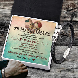 Cuff Bracelet - Skull - To My Soulmate - I Love You To The Bones And Back - Gbbh26025