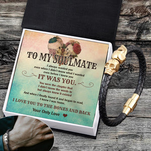 Cuff Bracelet - Skull - To My Soulmate - I Love You To The Bones And Back - Gbbh26025
