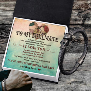Cuff Bracelet - Skull - To My Soulmate - I Love You To The Bones And Back - Gbbh26025