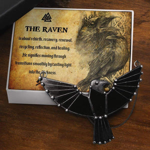 Dark Raven Necklace - For Viking Lovers - The Raven Is About Rebirth - Gncm34001