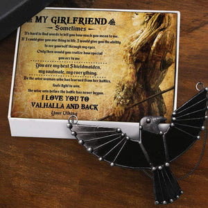 Dark Raven Necklace - To My Girlfriend - It's Hard To Find Words To Tell You How Much You Mean To Me - Gncm13003