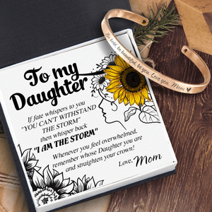 Daughter's Bracelet - Family - From Mom - To My Daughter - Remember Whose Daughter You Are And Straighten Your Crown - Gbzf17020