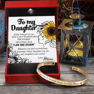 Daughter's Bracelet - Family - From Mom - To My Daughter - Remember Whose Daughter You Are And Straighten Your Crown - Gbzf17020