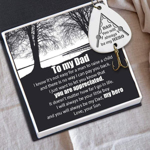 Engraved Fishing Hook - Fishing - From Son - To My Dad - My Dad, My Hero - Gfa18021