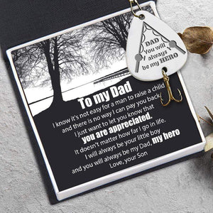 Engraved Fishing Hook - Fishing - From Son - To My Dad - My Dad, My Hero - Gfa18021