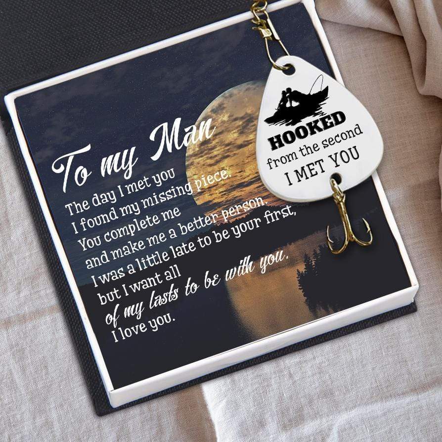 engraved fishing hook Engraved Fishing Hook - Fishing - To My Man - You Complete Me