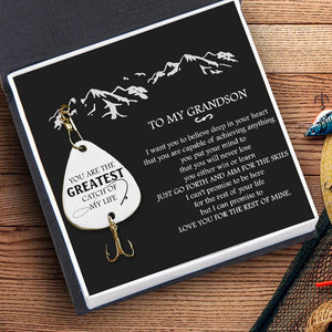 Personalized Engraved Fishing Hook - To My Grandson - You Are The Greatest Catch Of My Life - Gfa22001