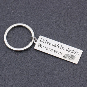 Engraved Keychain - Truck Driver Safely Daddy - Gkc18005