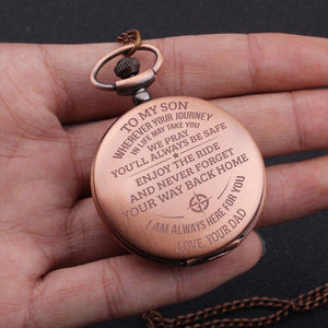 Engraved Pocket Watch - To My Son - Enjoy The Ride - Love Dad - Gwa16006