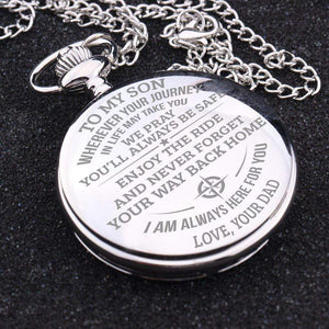 Engraved Pocket Watch - To My Son - Enjoy The Ride - Love Dad - Gwa16006