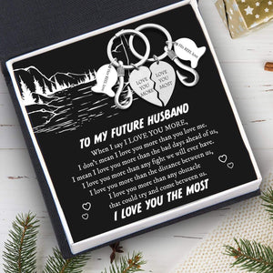 Fishing Heart Puzzle Keychains - To My Future Husband - I Love You The Most - Gkbn24001