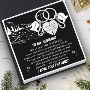 Fishing Heart Puzzle Keychains - To My Husband - I Love You The Most - Gkbn14002