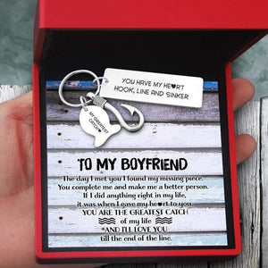 Fishing Hook Keychain - To My Boyfriend - You Have My Heart - Gku12003