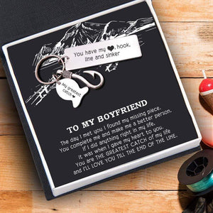 Fishing Hook Keychain - To My Boyfriend - You Have My Heart, Hook, Line And Sinker - Gku12001