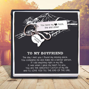 Fishing Hook Keychain - To My Boyfriend - You Have My Heart, Hook, Line And Sinker - Gku12001