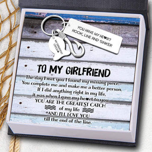 Fishing Hook Keychain - To My Girlfriend - You Have My Heart - Gku13005