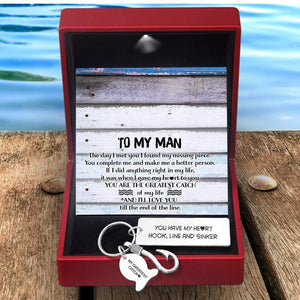 Fishing Hook Keychain - To My Man - You Have My Heart - Gku26003